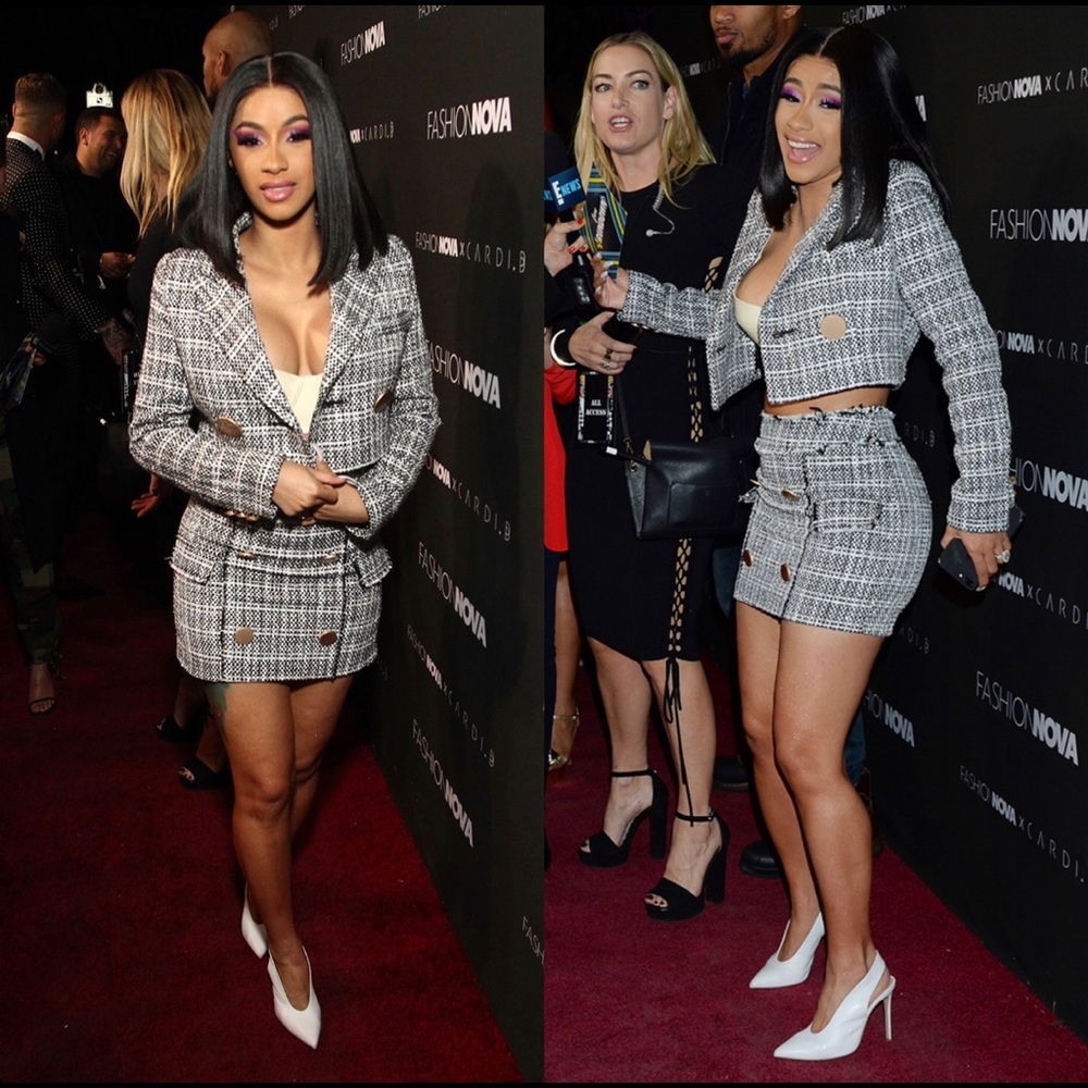 CardieB x FashionNova Tweed Set